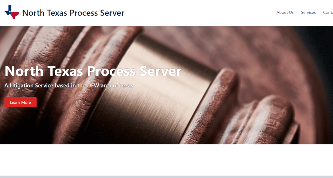 Screenshot of North Texas Process Server