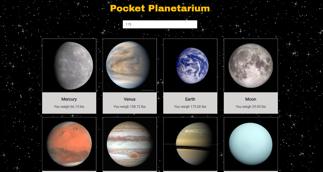 Screenshot of Pocket Planetarium