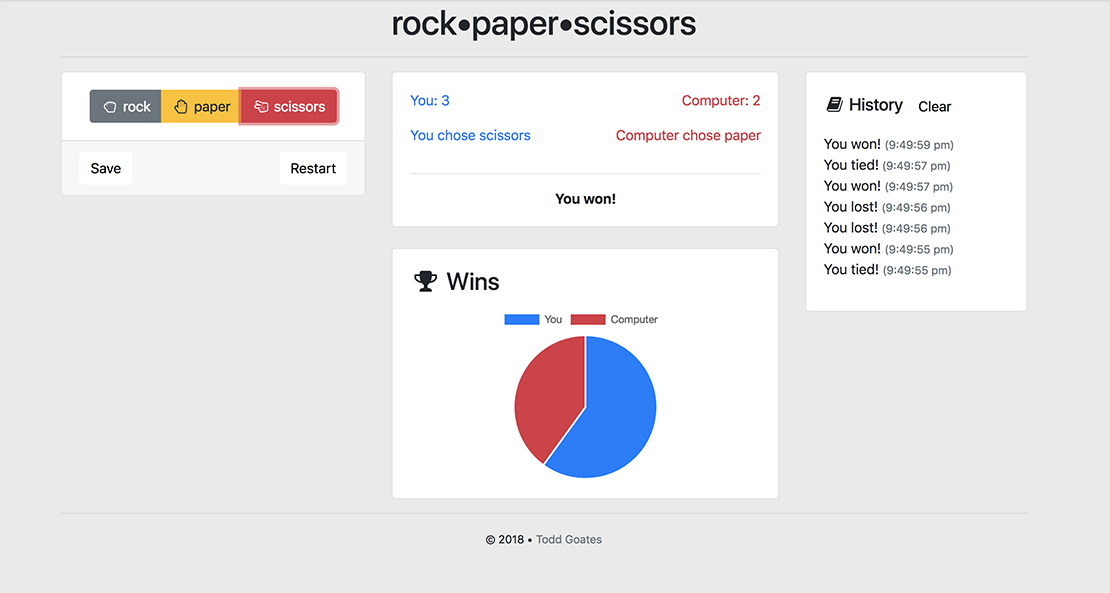 Screenshot of Rock Paper Scissors