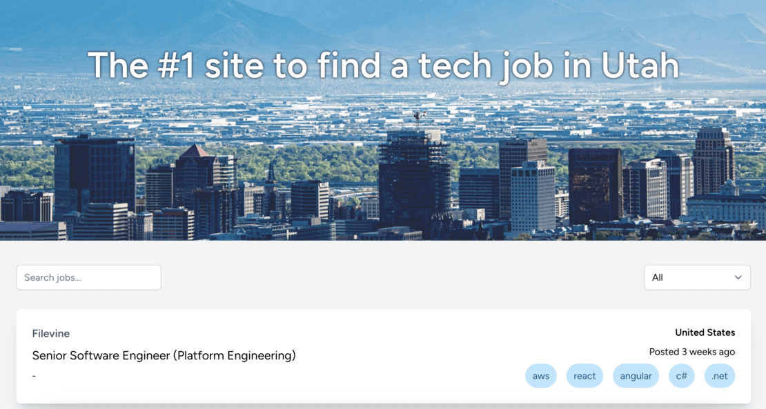 Screenshot of Utah Tech Work